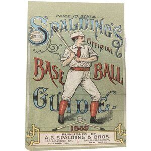 Baseball Garden Flag Vintage Style Spalding Guide Book Summer Decor Sports Retro